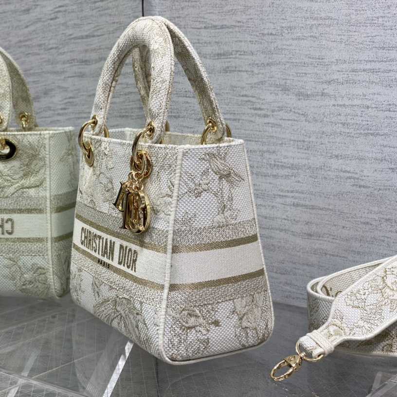 Dior Medium Embroidered Lady D-lite Bag - PerfectKickZ