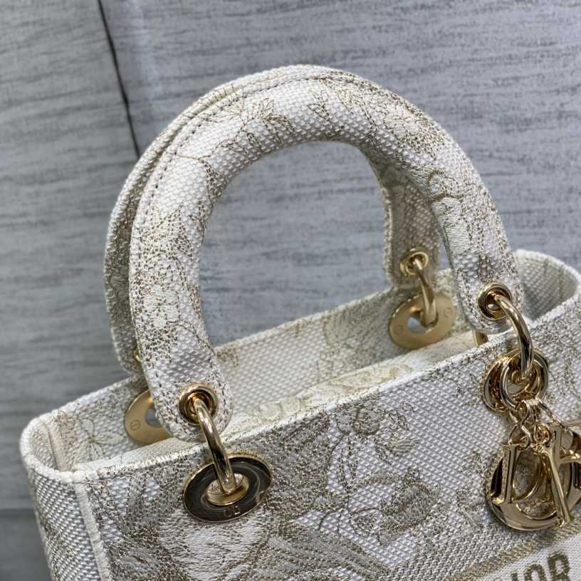 Dior Medium Embroidered Lady D-lite Bag - PerfectKickZ