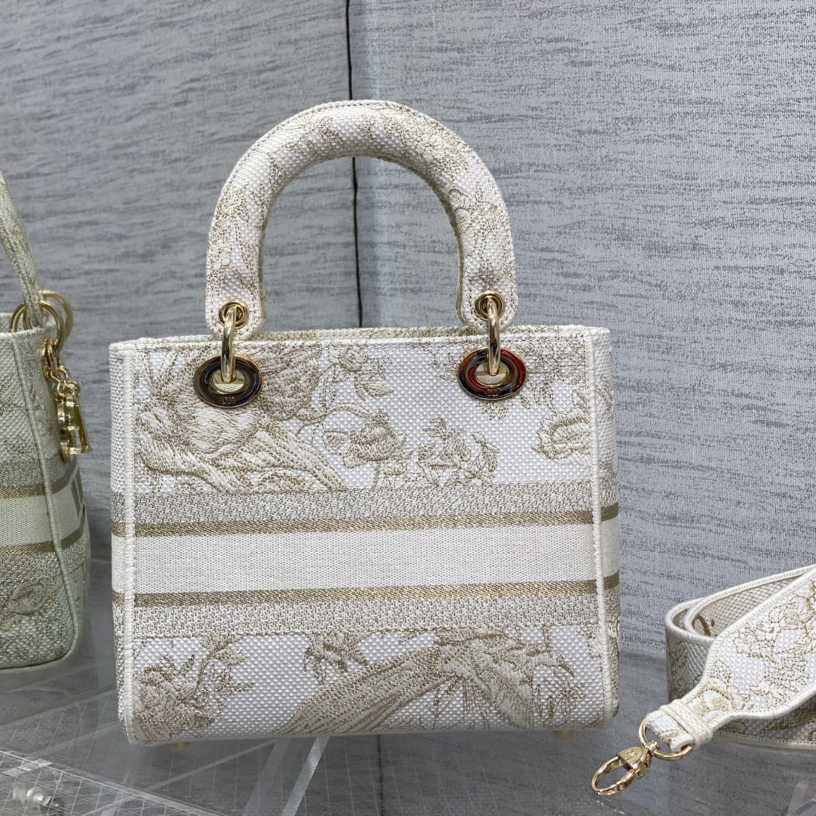 Dior Medium Embroidered Lady D-lite Bag - PerfectKickZ