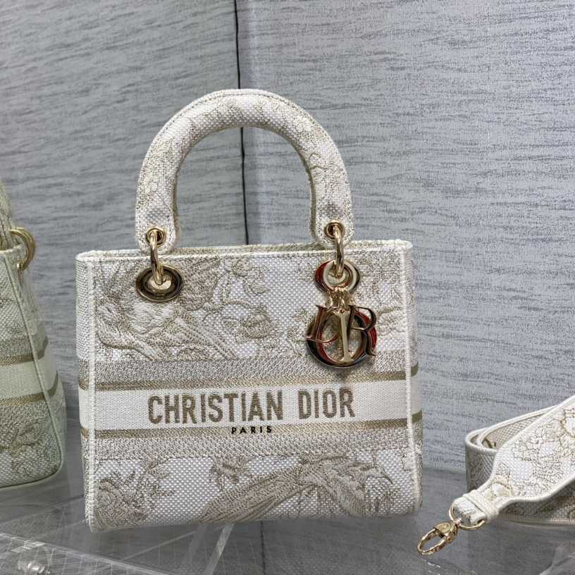 Dior Medium Embroidered Lady D-lite Bag - PerfectKickZ