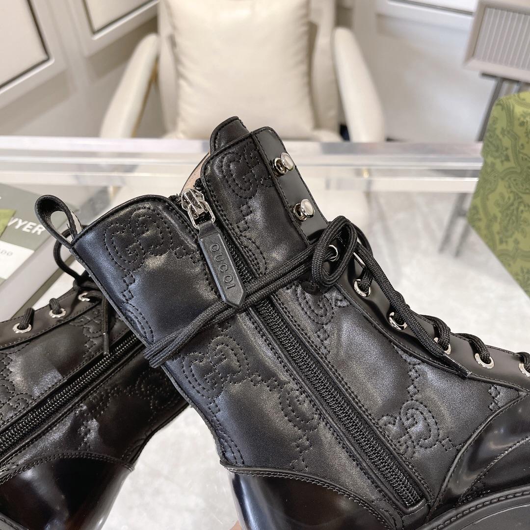 Gucci Women's GG Matelasse Lace-up Boot - PerfectKickZ