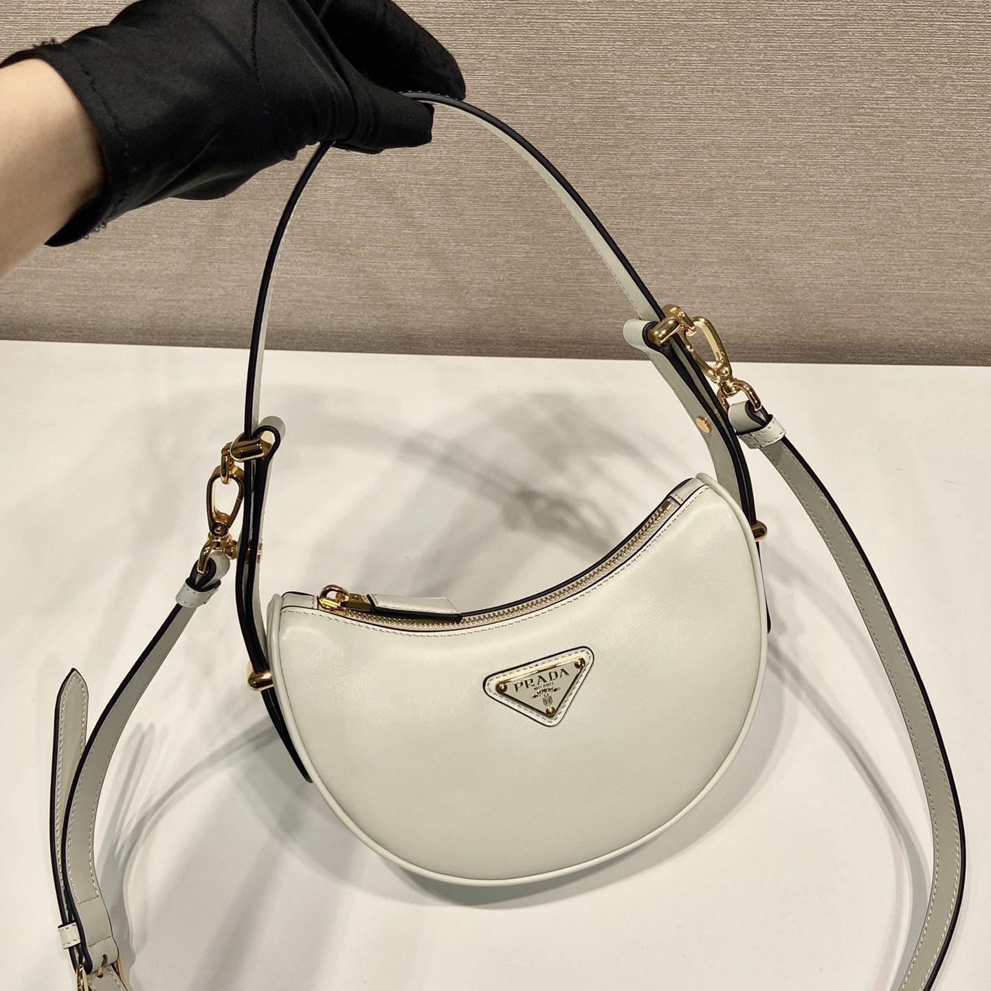 Prada Arqué Leather Mini Shoulder Bag - PerfectKickZ