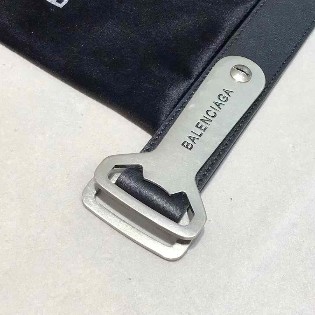 Balenciaga Bottle Opener D Ring Belt In Black - PerfectKickZ