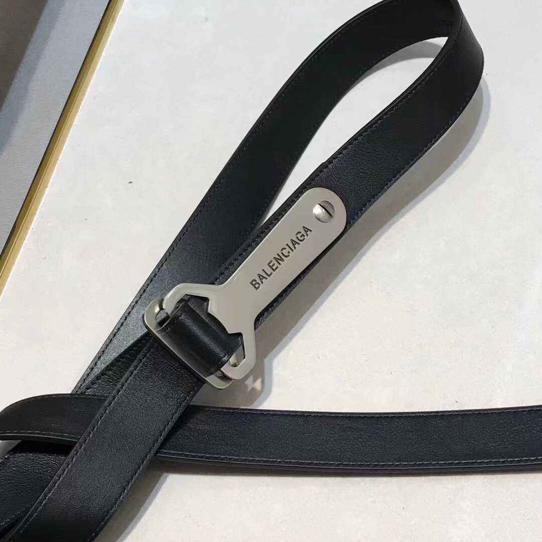 Balenciaga Bottle Opener D Ring Belt In Black - PerfectKickZ