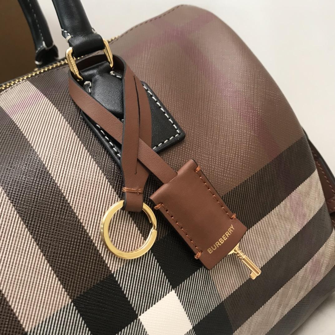 Burberry Medium Check-pattern Leather Bowling Bag (30 x 15 x 21cm) - PerfectKickZ