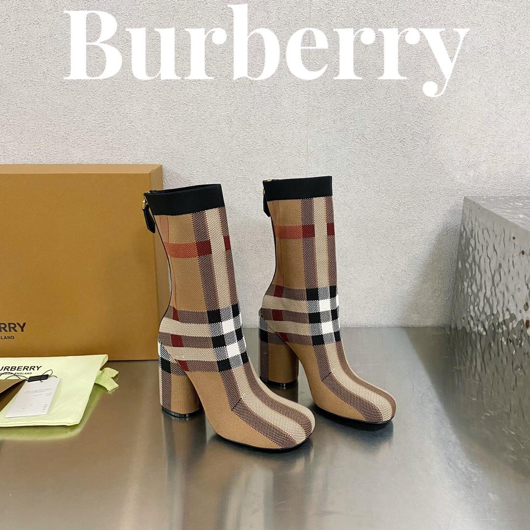 Burberry Knitted Check Sock Boots - PerfectKickZ