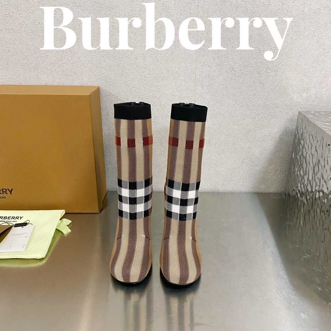Burberry Knitted Check Sock Boots - PerfectKickZ
