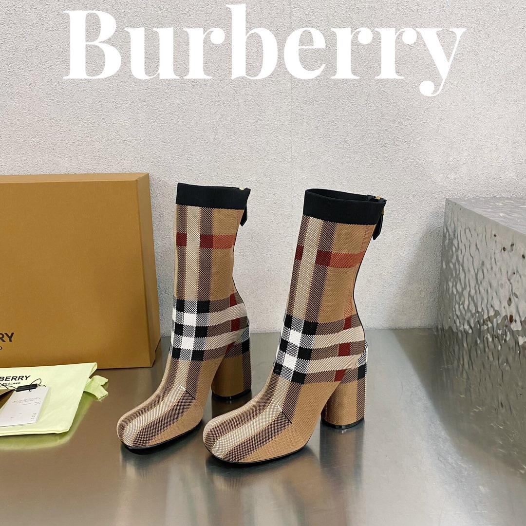Burberry Knitted Check Sock Boots - PerfectKickZ
