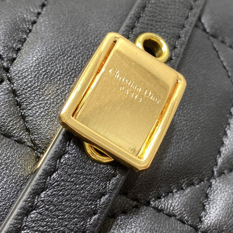 Dior Caro Colle Noire Clutch With Chain - PerfectKickZ