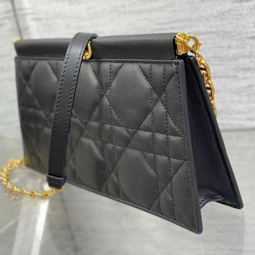 Dior Caro Colle Noire Clutch With Chain - PerfectKickZ