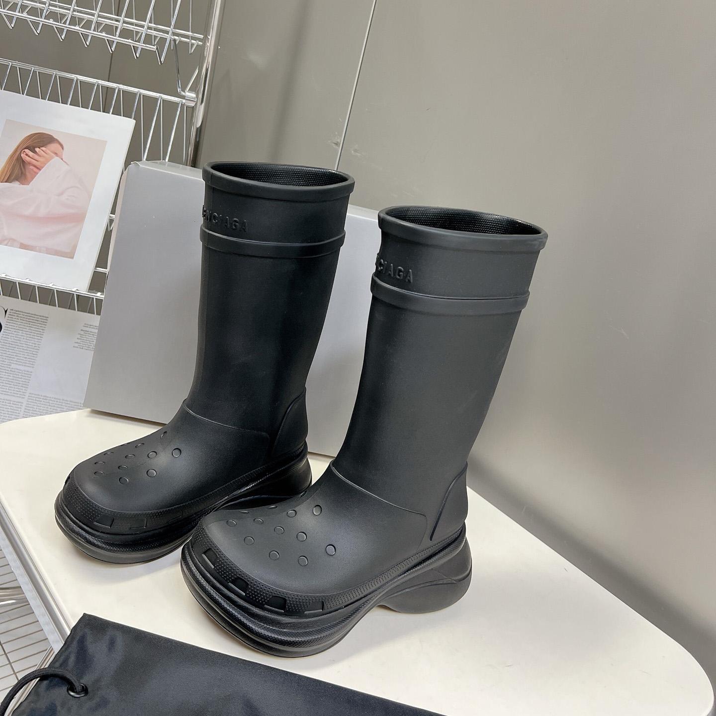 Balenciaga Crocs™ Boot In Black Rubber - PerfectKickZ