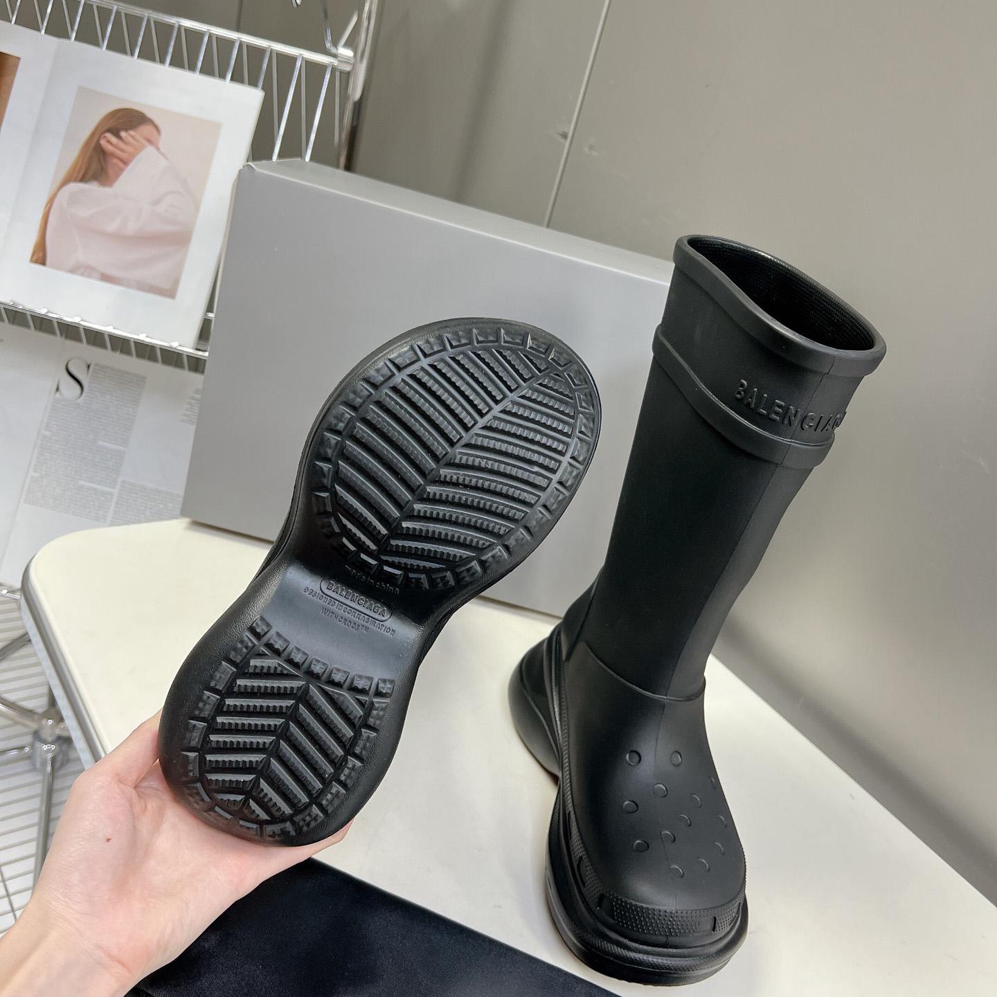 Balenciaga Crocs™ Boot In Black Rubber - PerfectKickZ