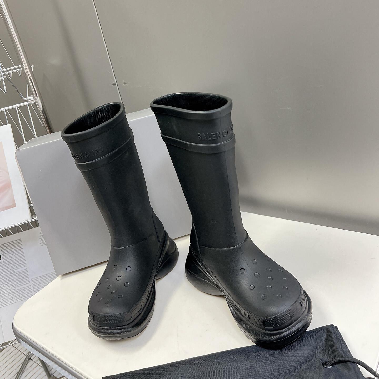 Balenciaga Crocs™ Boot In Black Rubber - PerfectKickZ
