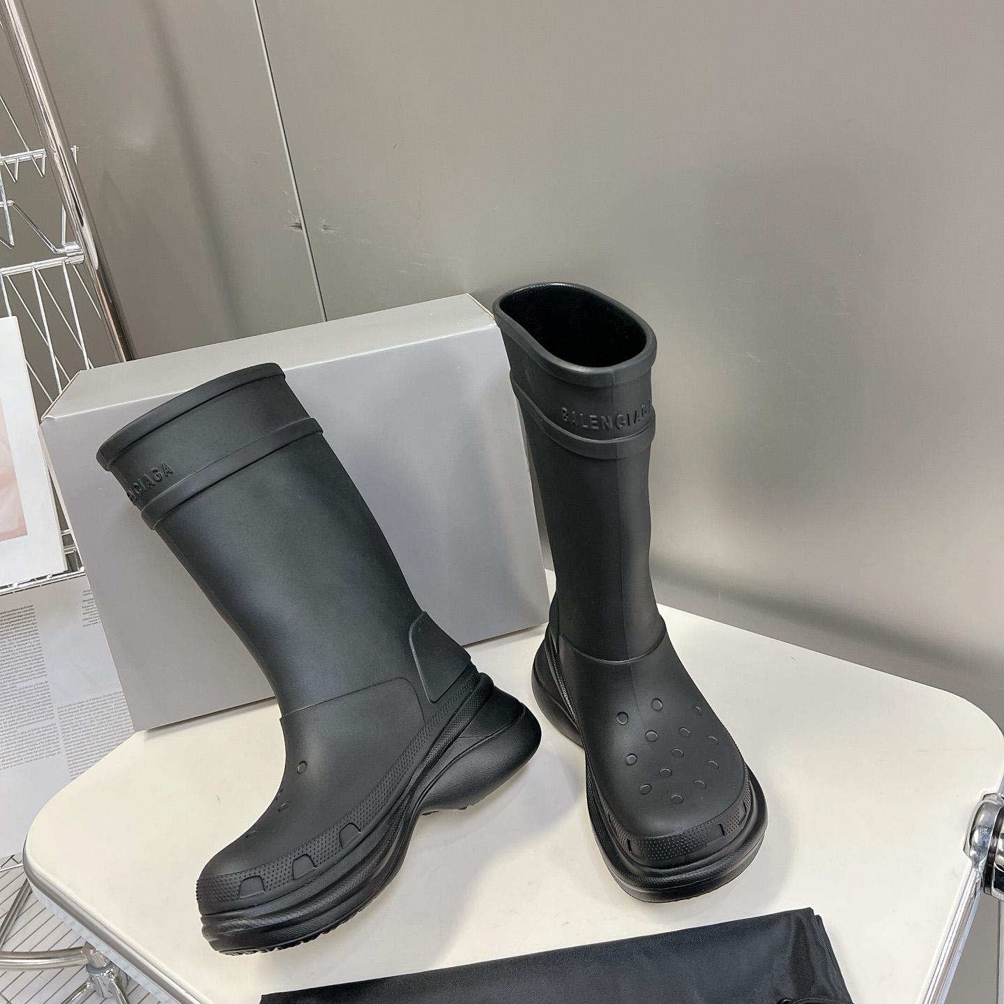 Balenciaga Crocs™ Boot In Black Rubber - PerfectKickZ