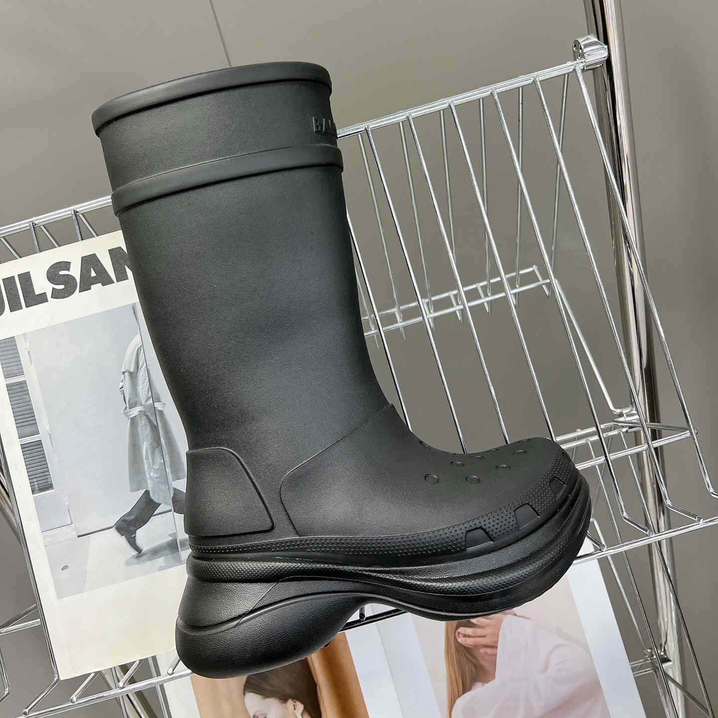 Balenciaga Crocs™ Boot In Black Rubber - PerfectKickZ