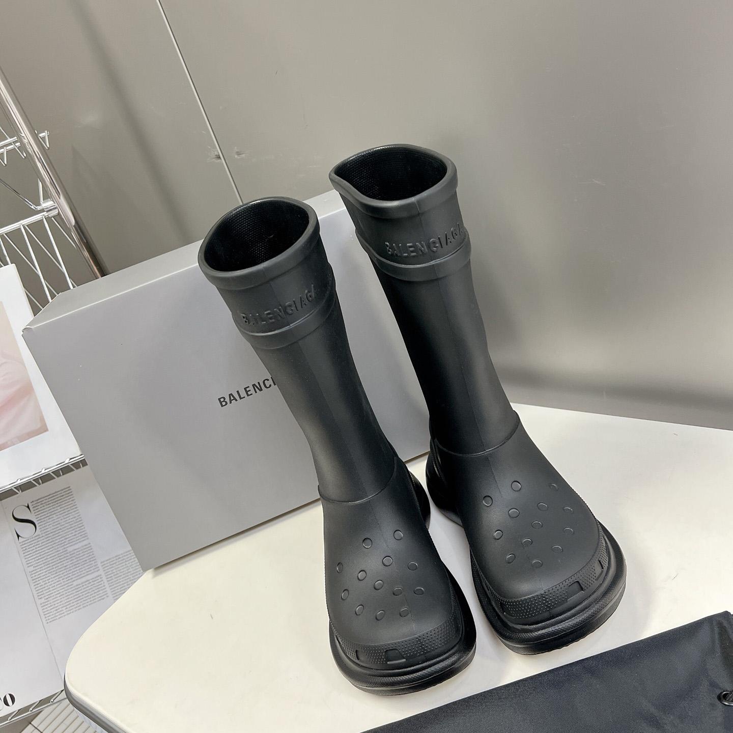 Balenciaga Crocs™ Boot In Black Rubber - PerfectKickZ