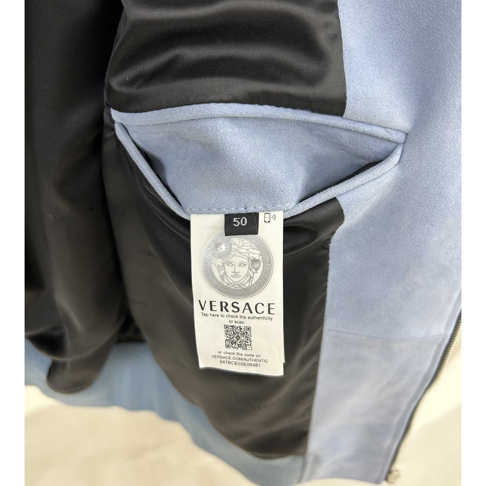 Versace Seashell Baroque Logo Suede Jacket - PerfectKickZ