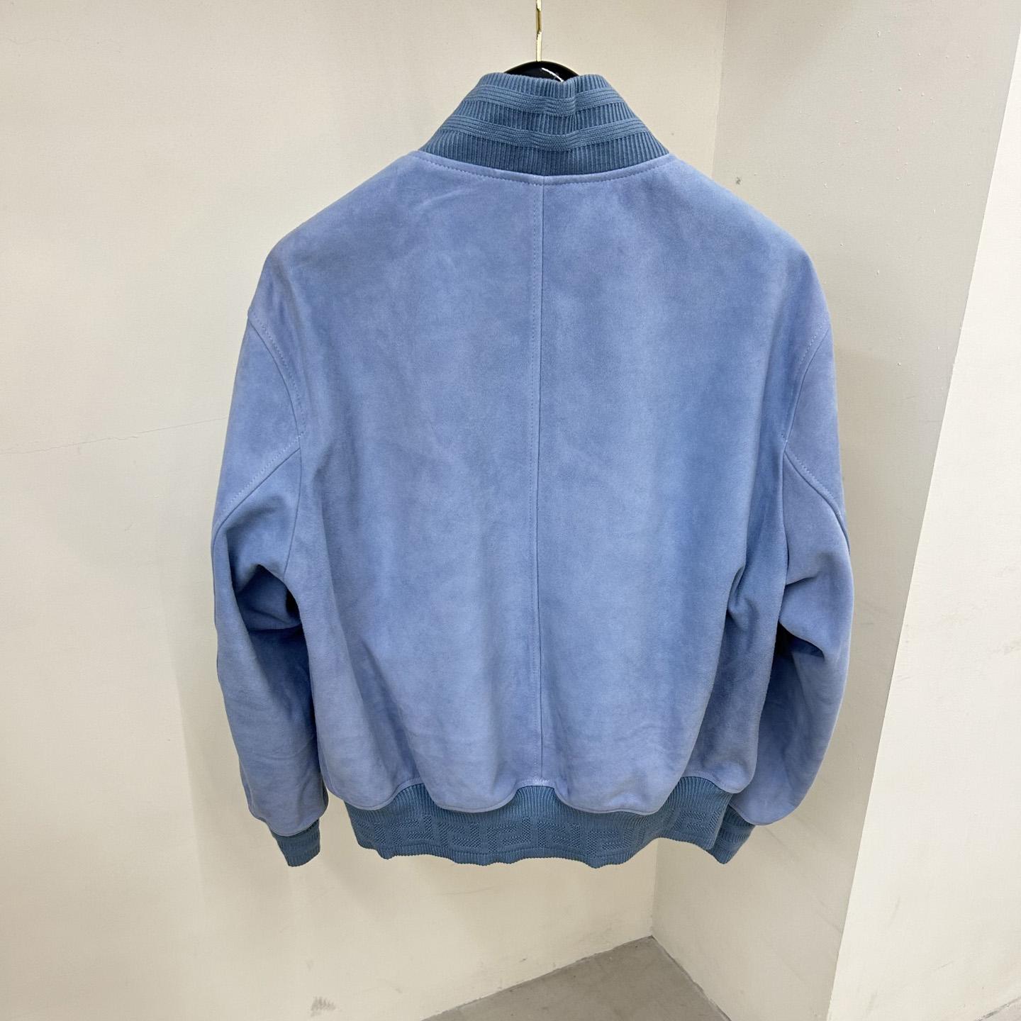 Versace Seashell Baroque Logo Suede Jacket - PerfectKickZ