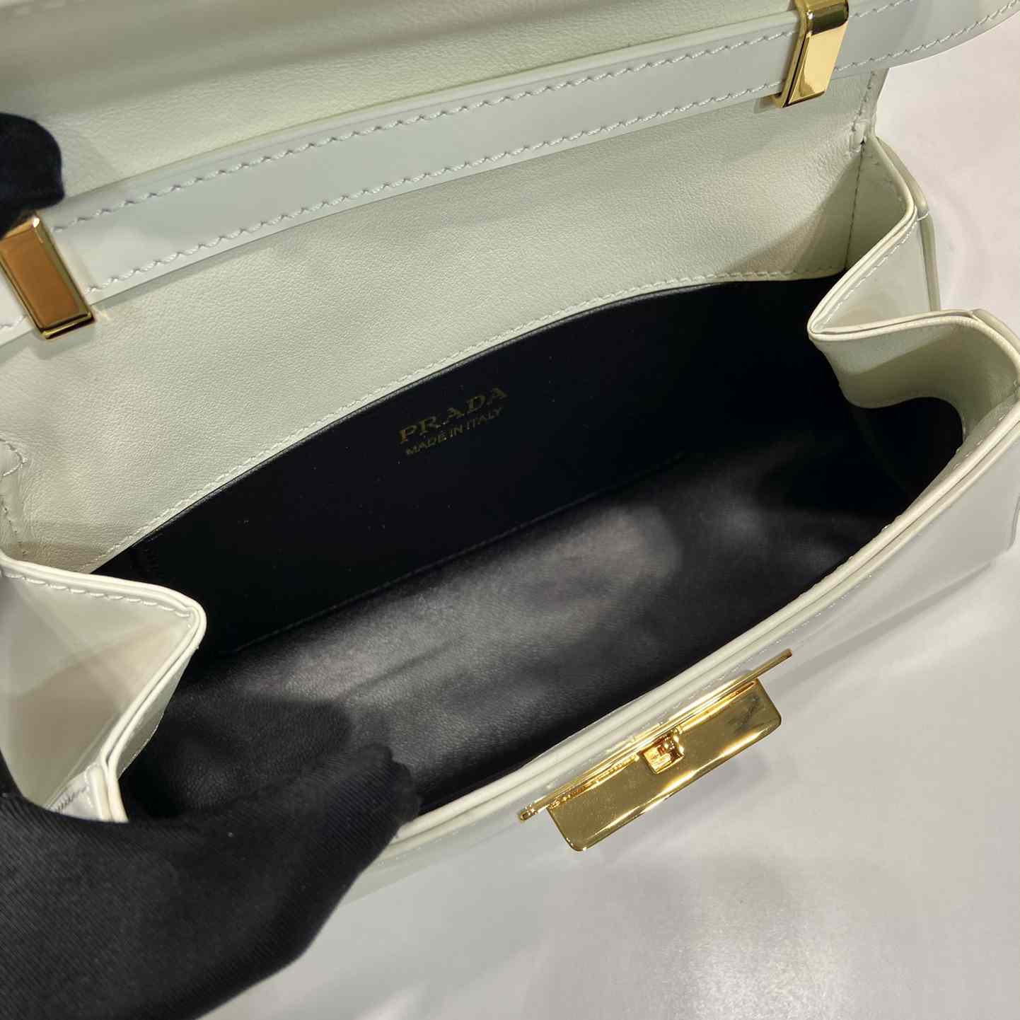 Prada Medium Brushed Leather Handbag - PerfectKickZ