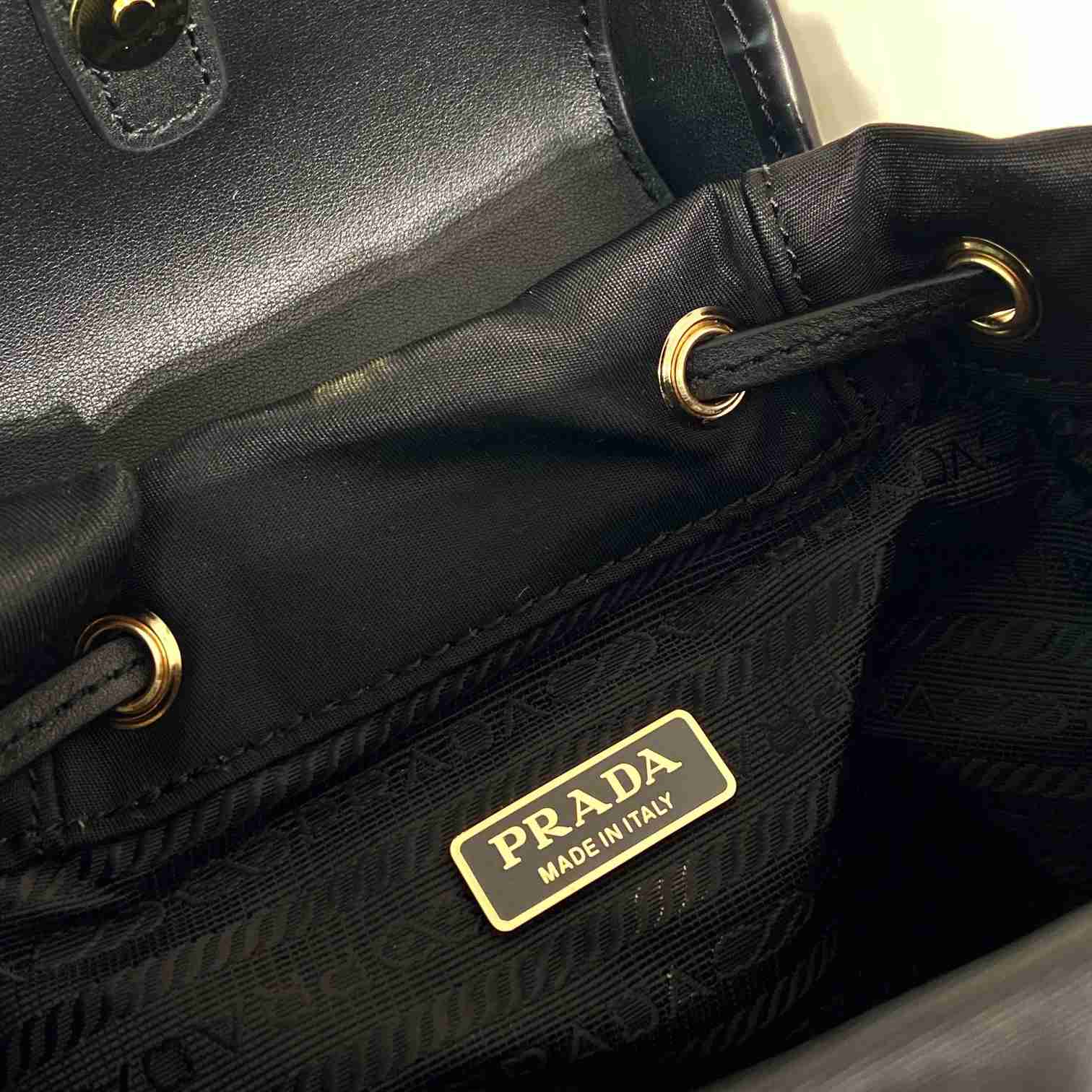 Prada Small Re-Nylon And Brushed Leather Backpack - PerfectKickZ