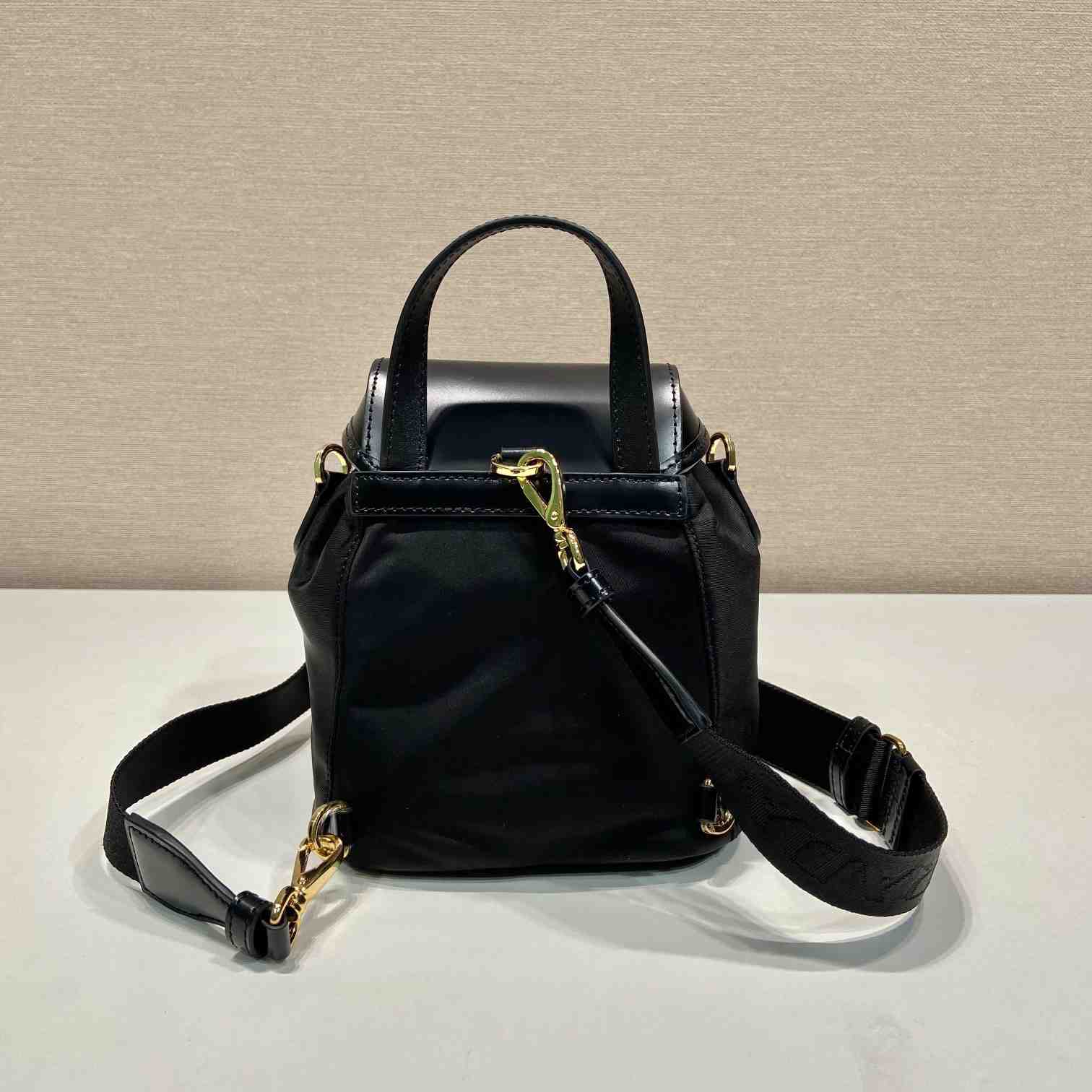 Prada Small Re-Nylon And Brushed Leather Backpack - PerfectKickZ