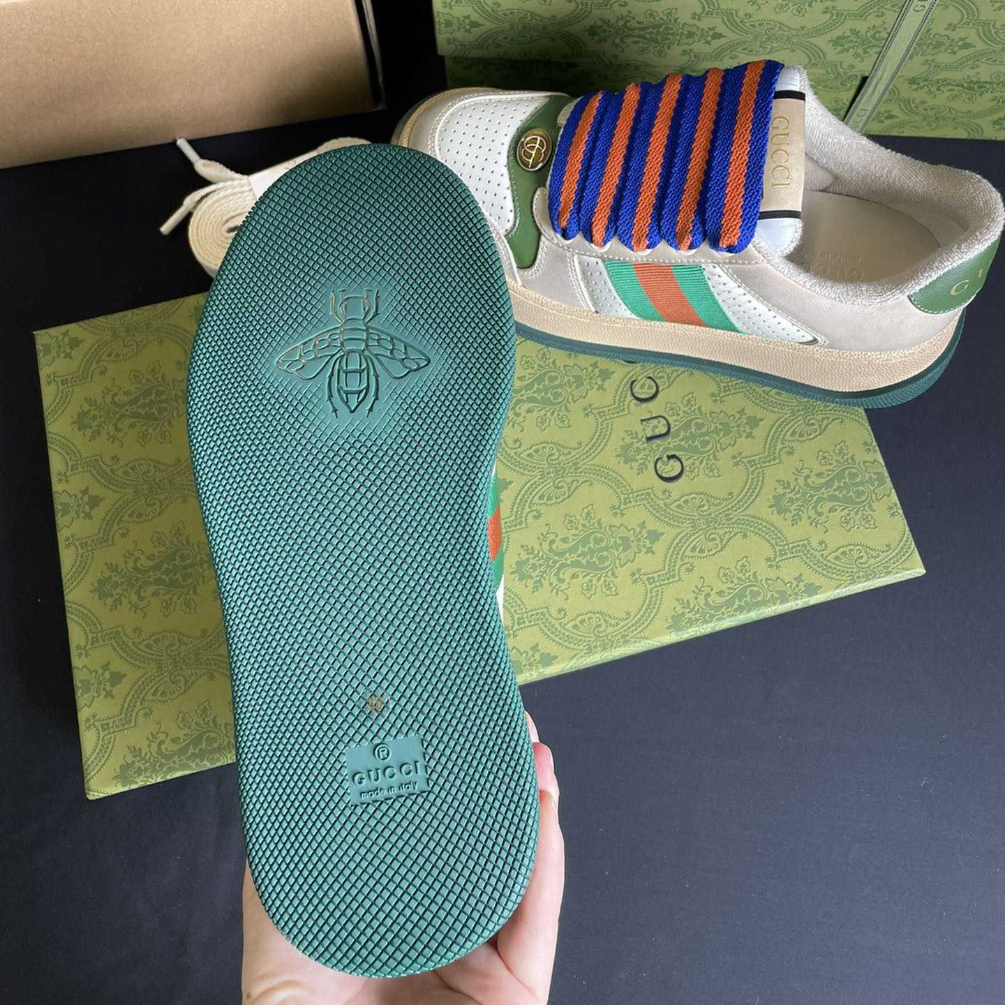 Gucci Screener Sneaker With Web - PerfectKickZ