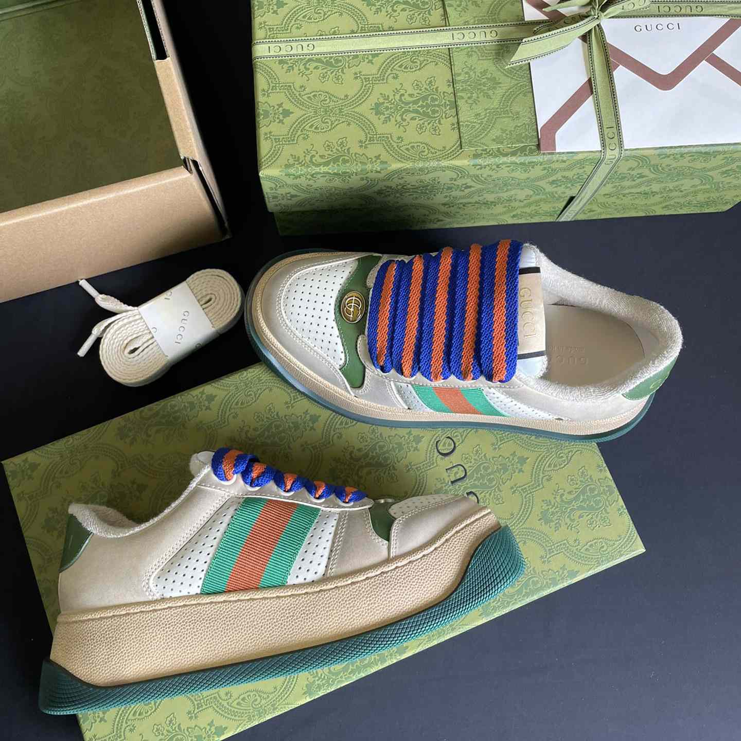 Gucci Screener Sneaker With Web - PerfectKickZ
