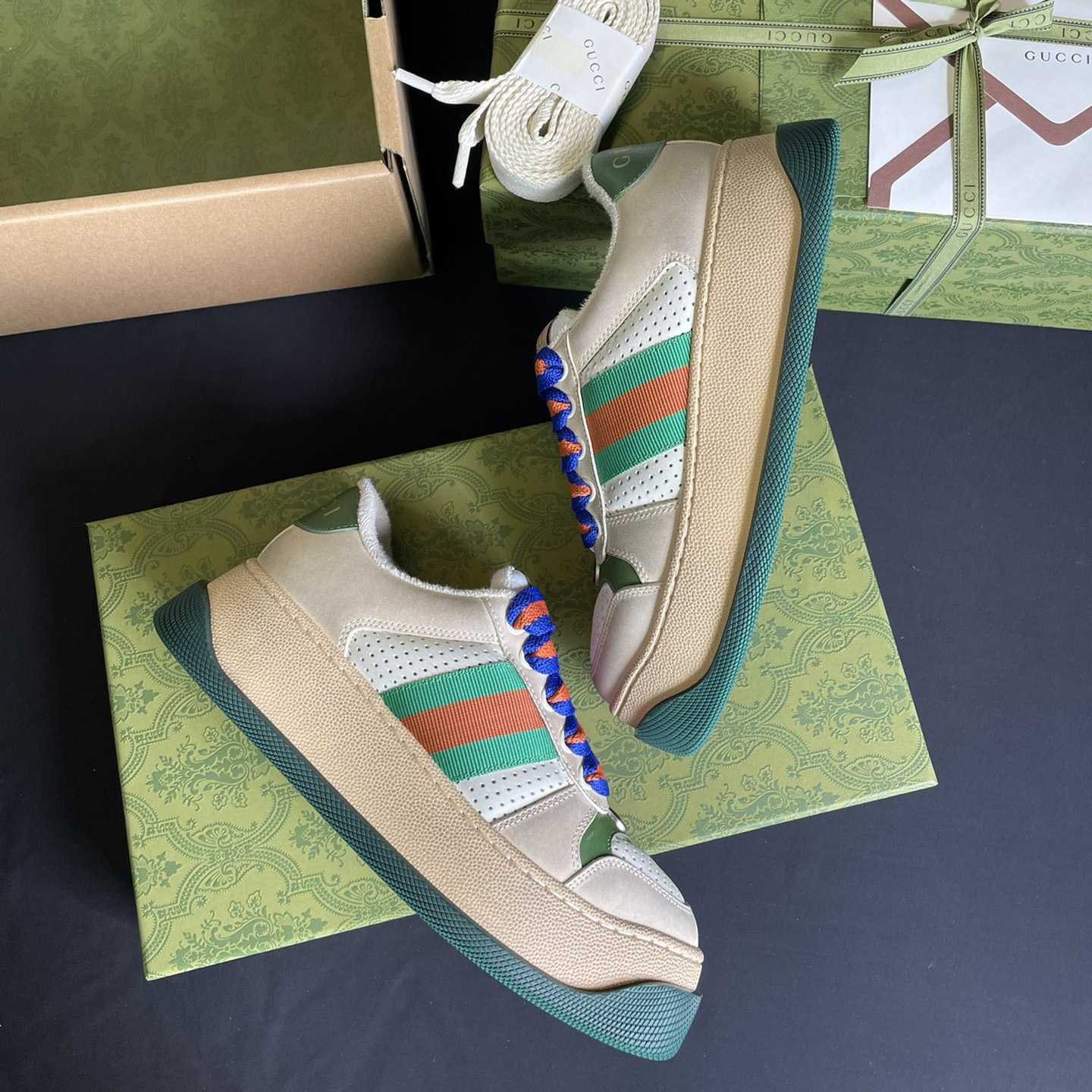 Gucci Screener Sneaker With Web - PerfectKickZ