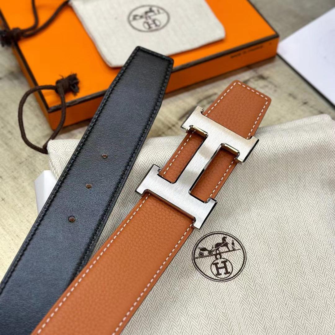 Hermes H Belt Buckle & Reversible Leather Strap - 