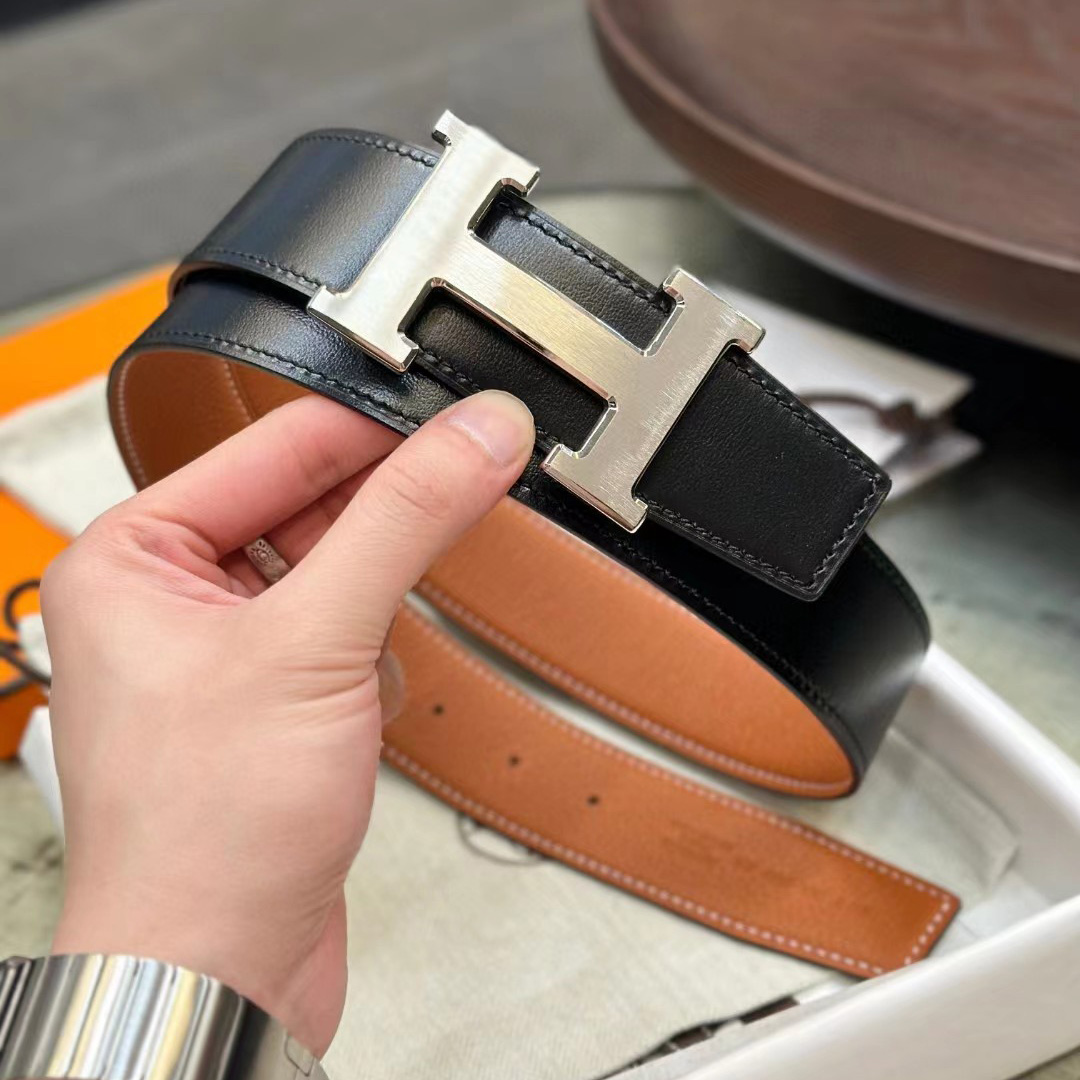 Hermes H Belt Buckle & Reversible Leather Strap - PerfectKickZ