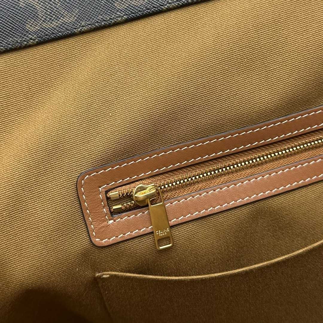Celine Cabas Drawstring In Triomphe Canvas And Calfskin Tan - 