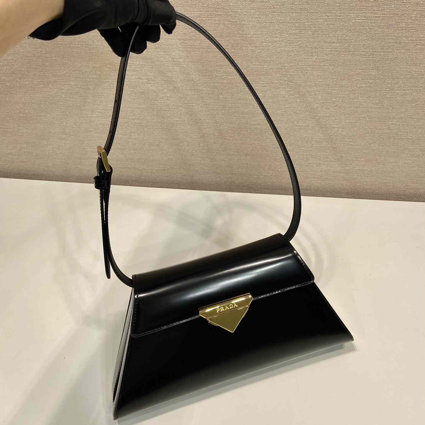 Prada Medium Brushed Leather Handbag - PerfectKickZ
