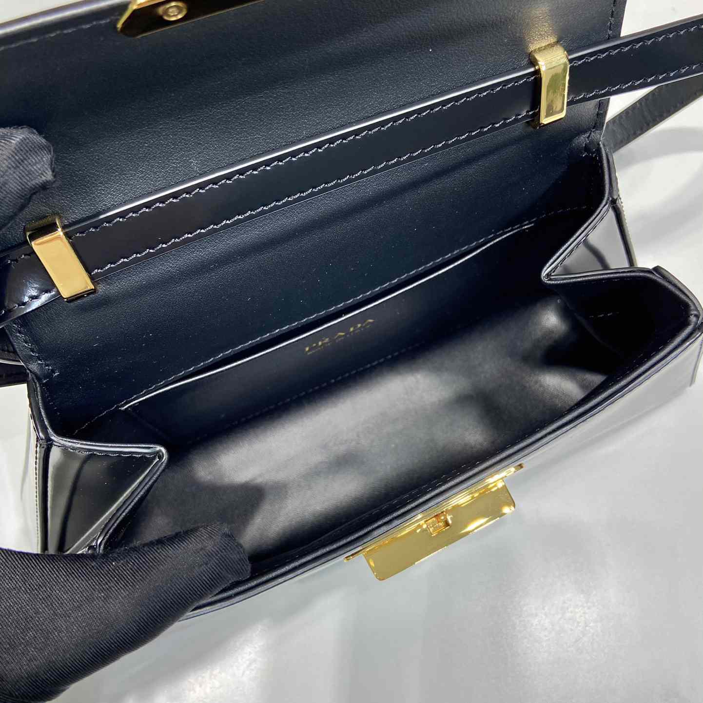Prada Medium Brushed Leather Handbag - PerfectKickZ