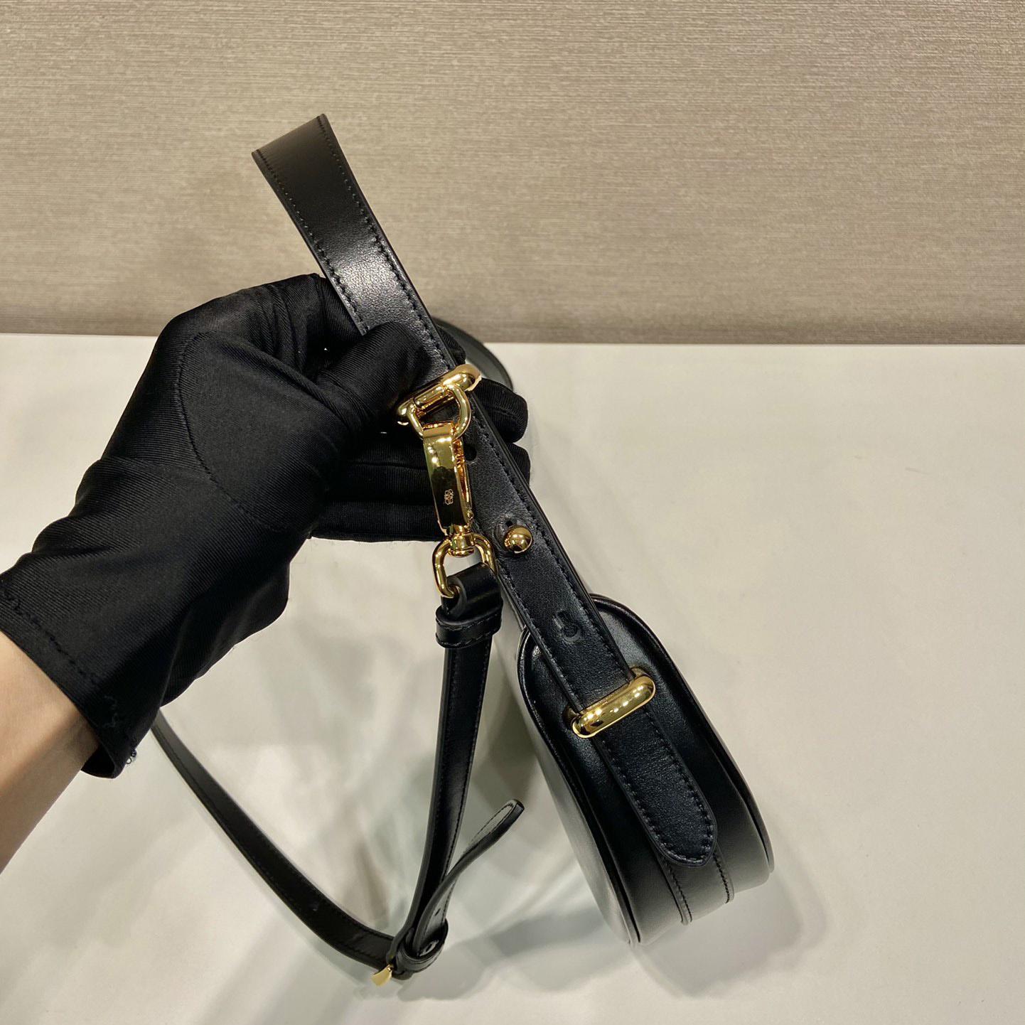 Prada Arqué Leather Mini Shoulder Bag - PerfectKickZ