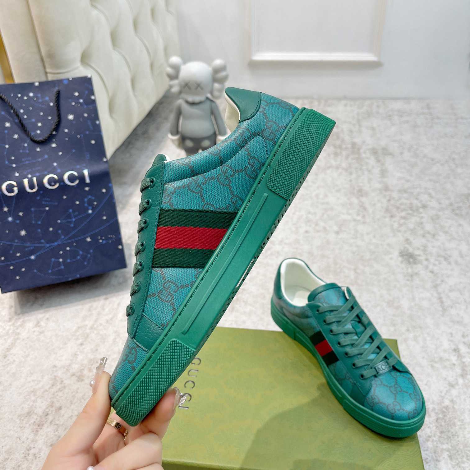Gucci Ace GG Crystal Canvas Sneaker  - PerfectKickZ