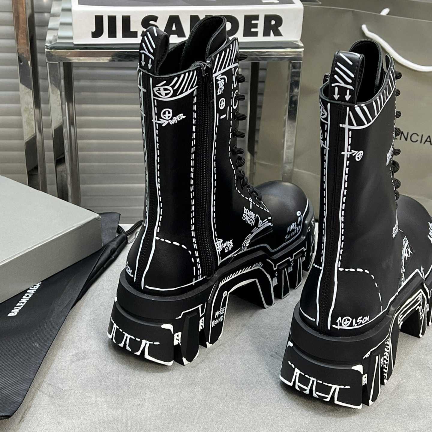 Balenciaga Bulldozer Lace-Up Boot In Black  - PerfectKickZ