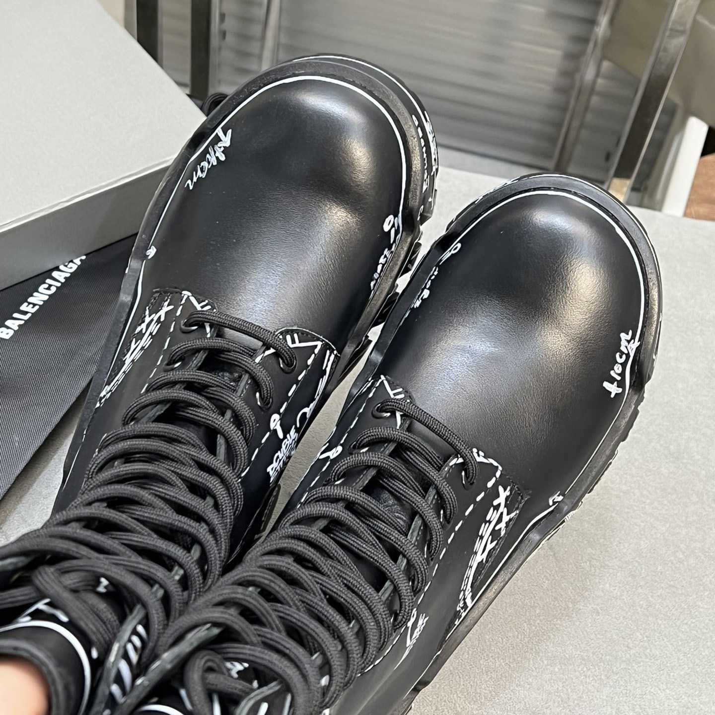 Balenciaga Bulldozer Lace-Up Boot In Black  - PerfectKickZ