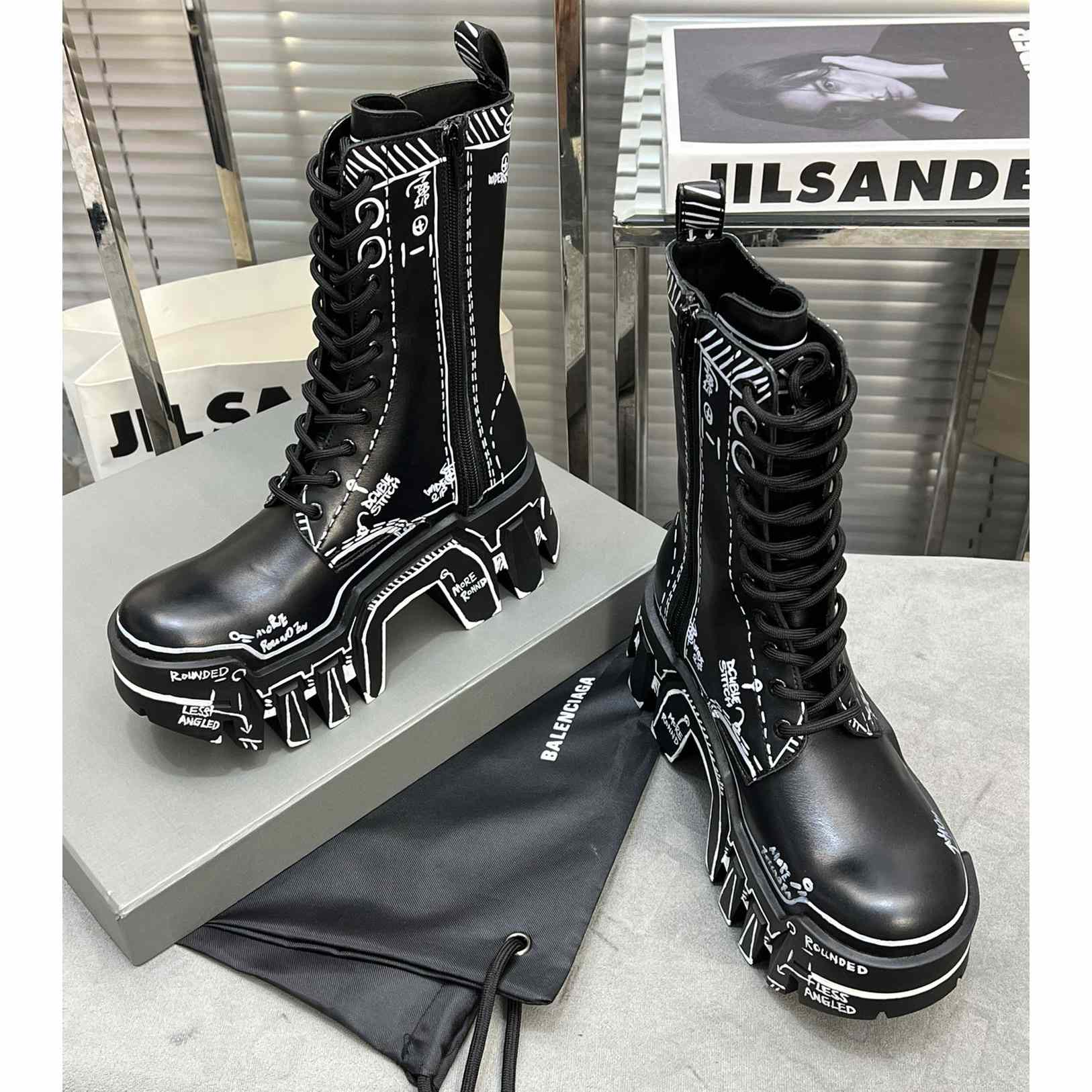 Balenciaga Bulldozer Lace-Up Boot In Black  - PerfectKickZ