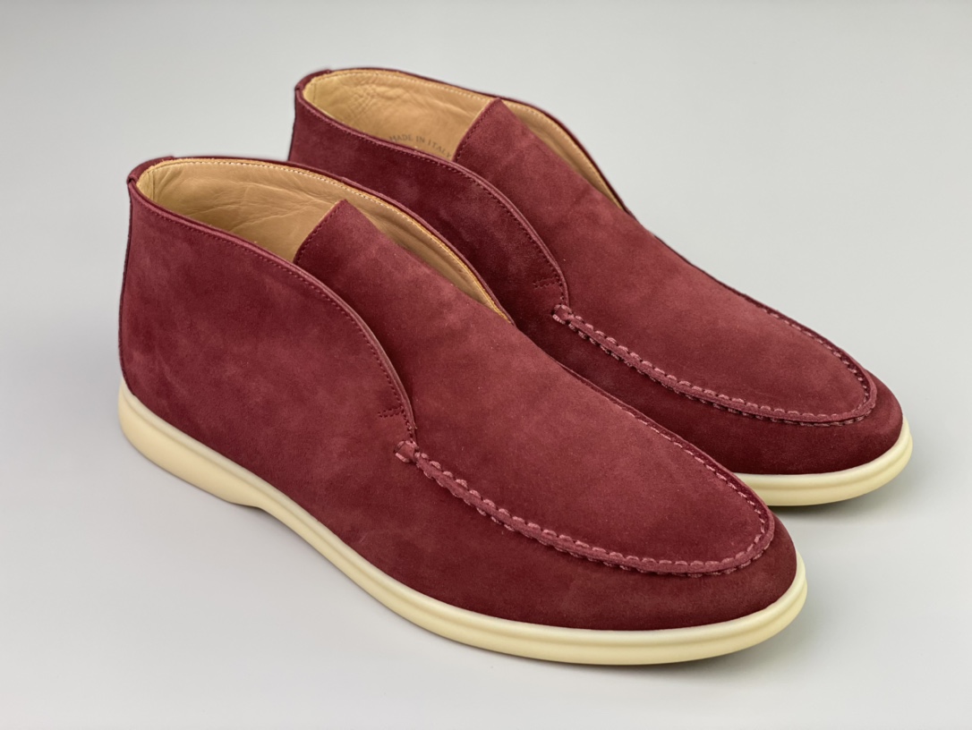 Loro Piana White Sole Summer Walk Loafers In Red - PerfectKickZ