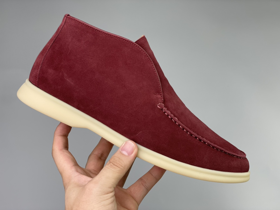 Loro Piana White Sole Summer Walk Loafers In Red - 