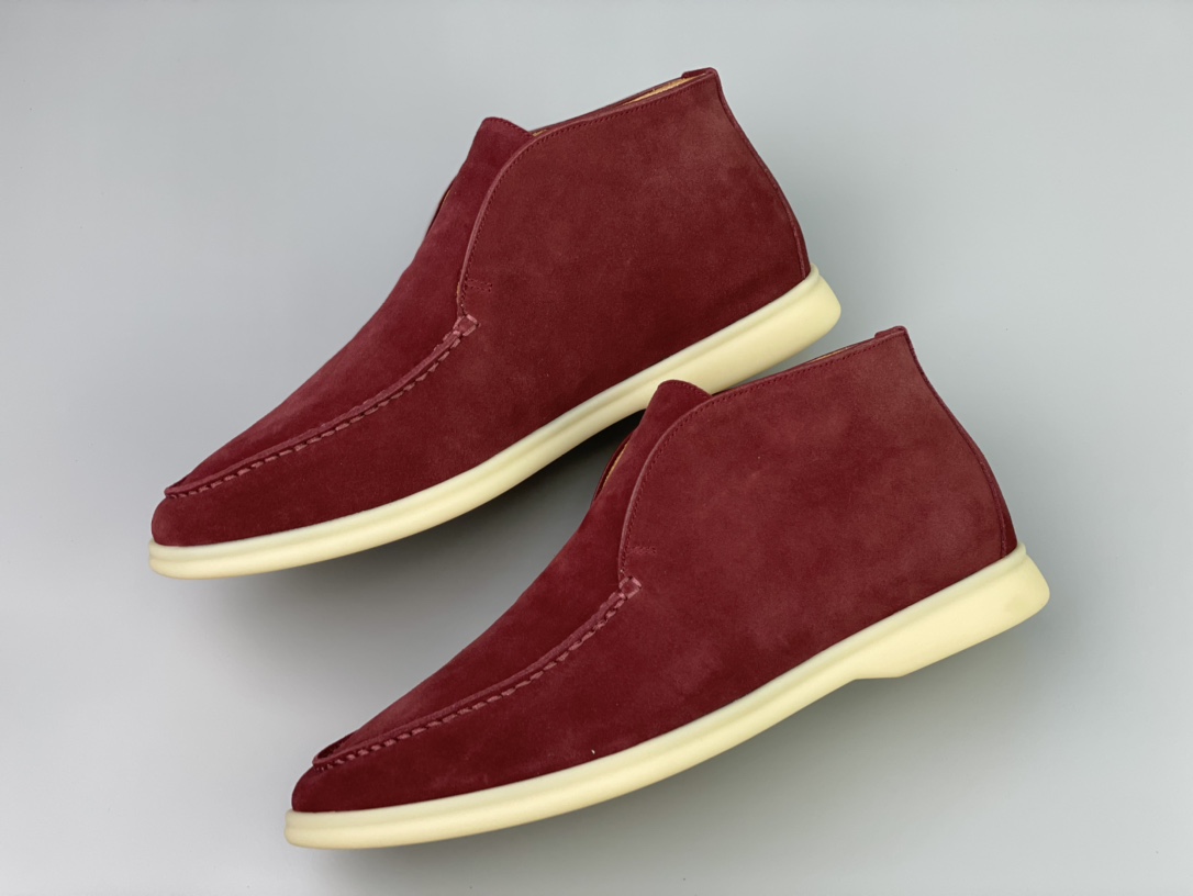 Loro Piana White Sole Summer Walk Loafers In Red - 