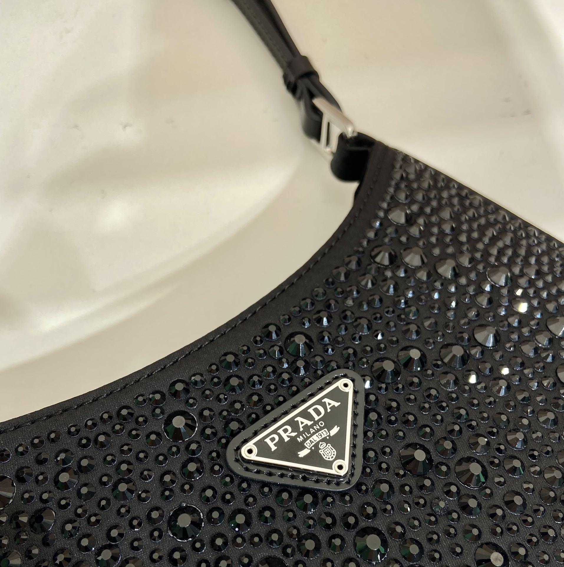 Prada Cleo Satin Bag With Crystals - PerfectKickZ
