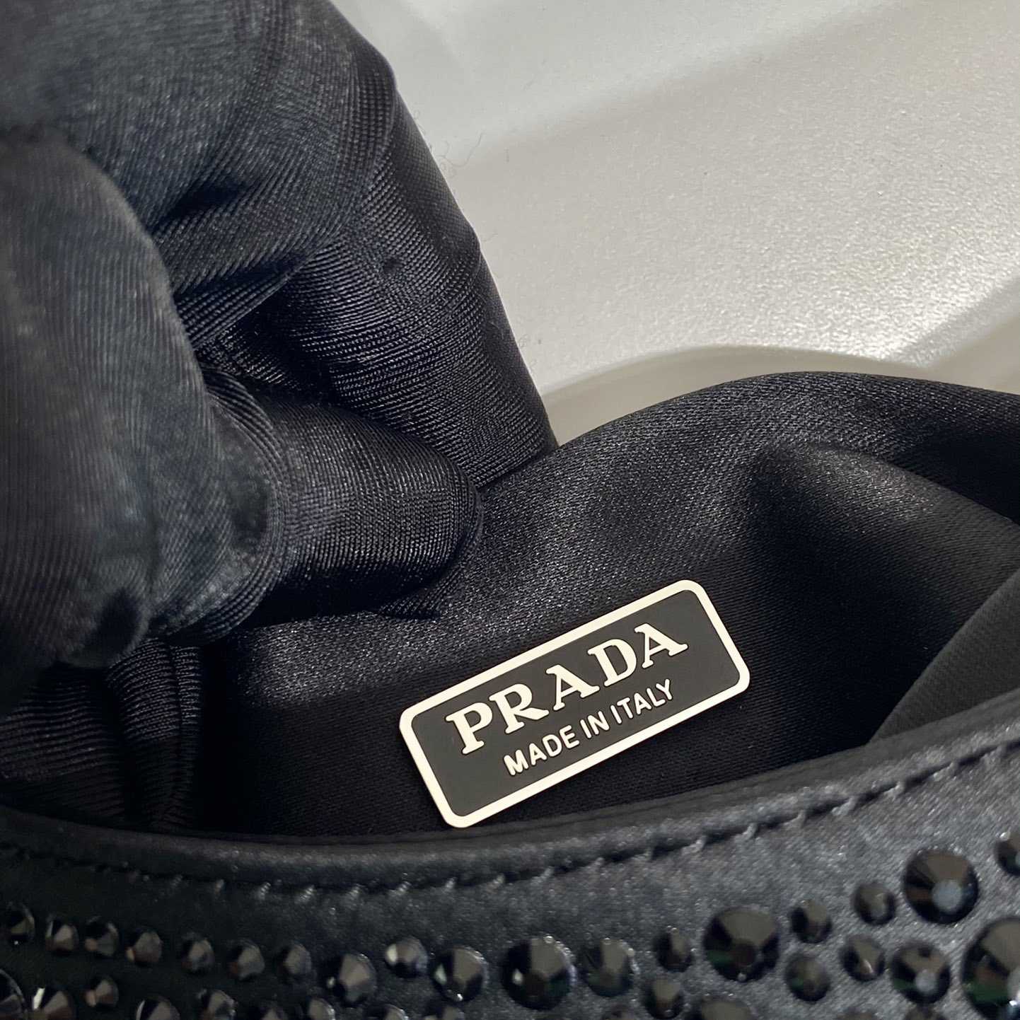 Prada Cleo Satin Bag With Crystals - PerfectKickZ