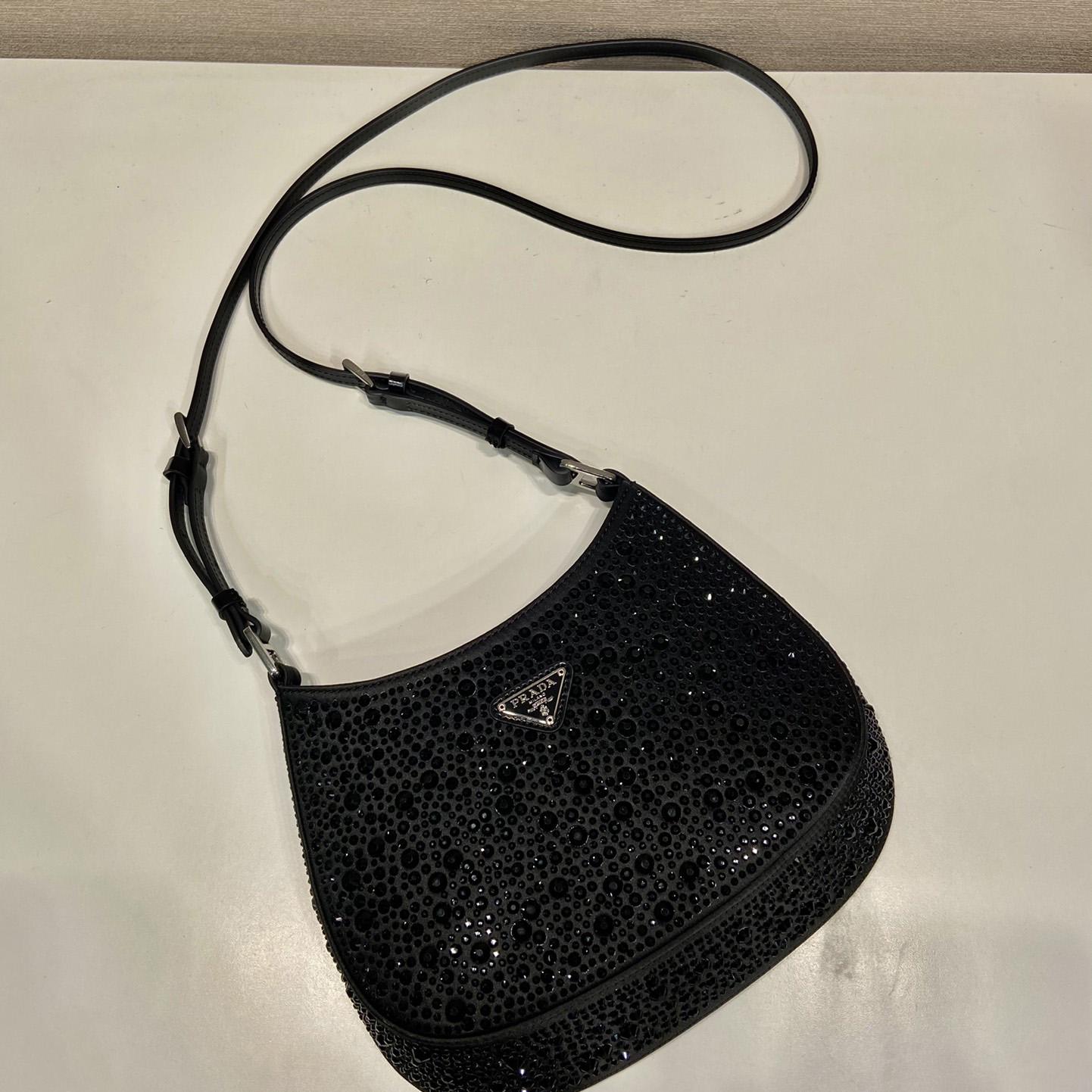 Prada Cleo Satin Bag With Crystals - PerfectKickZ