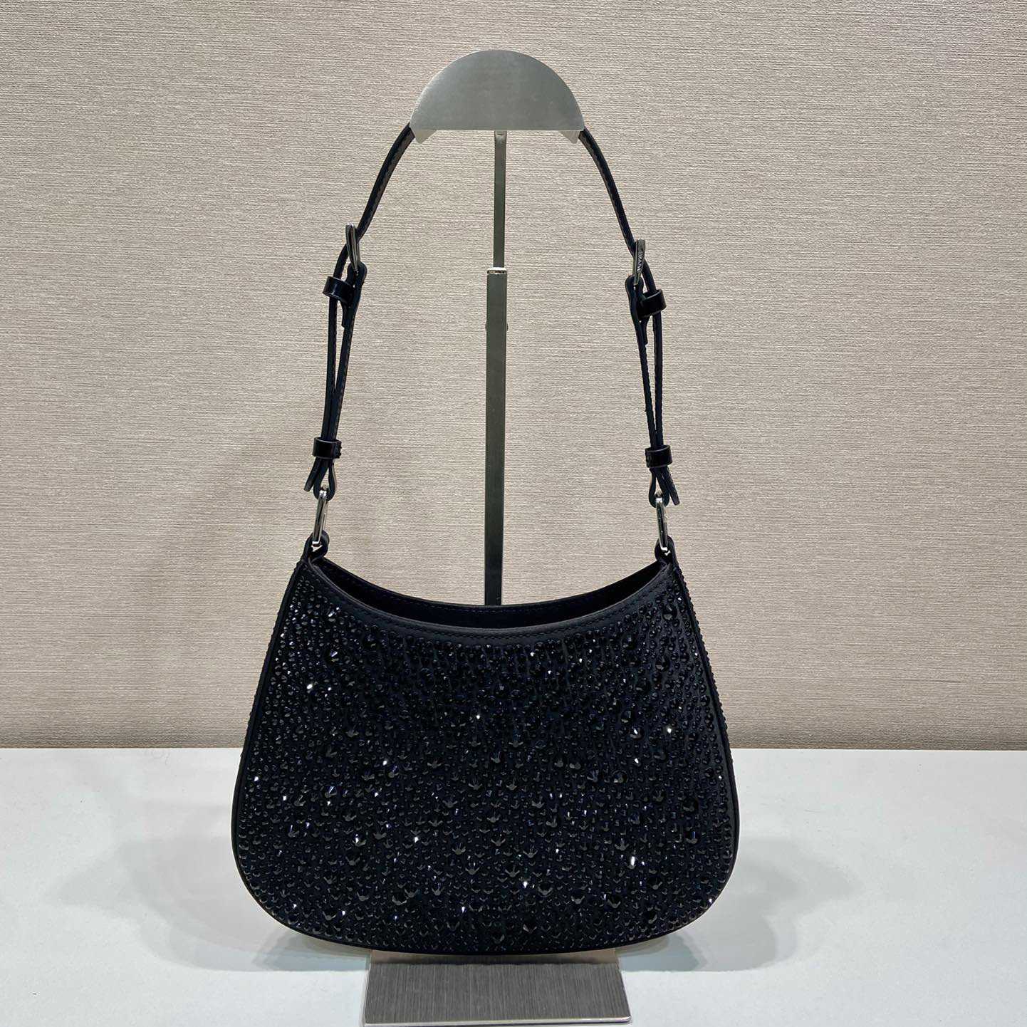 Prada Cleo Satin Bag With Crystals - PerfectKickZ