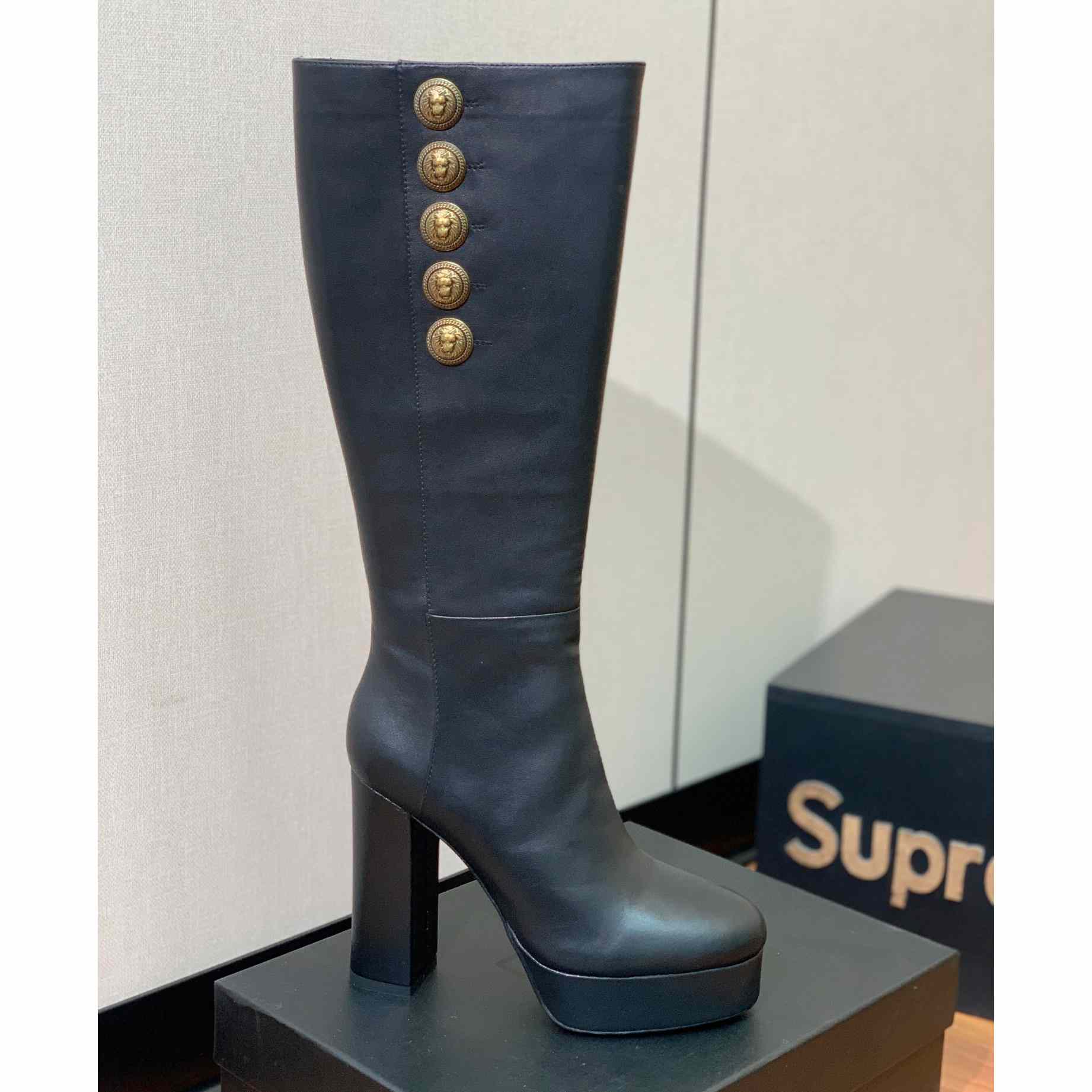 Balmain Brune Leather Boots - PerfectKickZ
