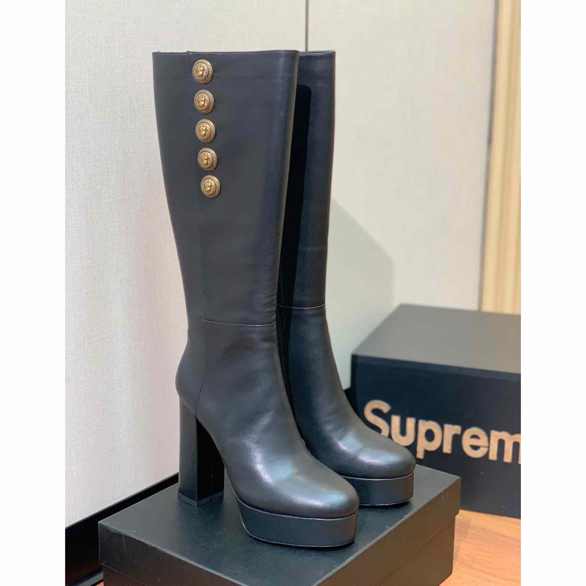 Balmain Brune Leather Boots - PerfectKickZ
