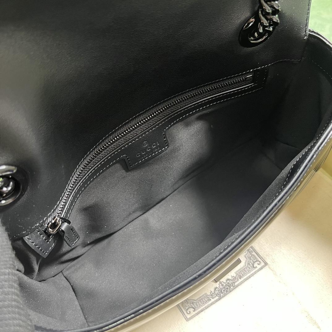 Gucci GG Marmont Patent Small Shoulder Bag - PerfectKickZ