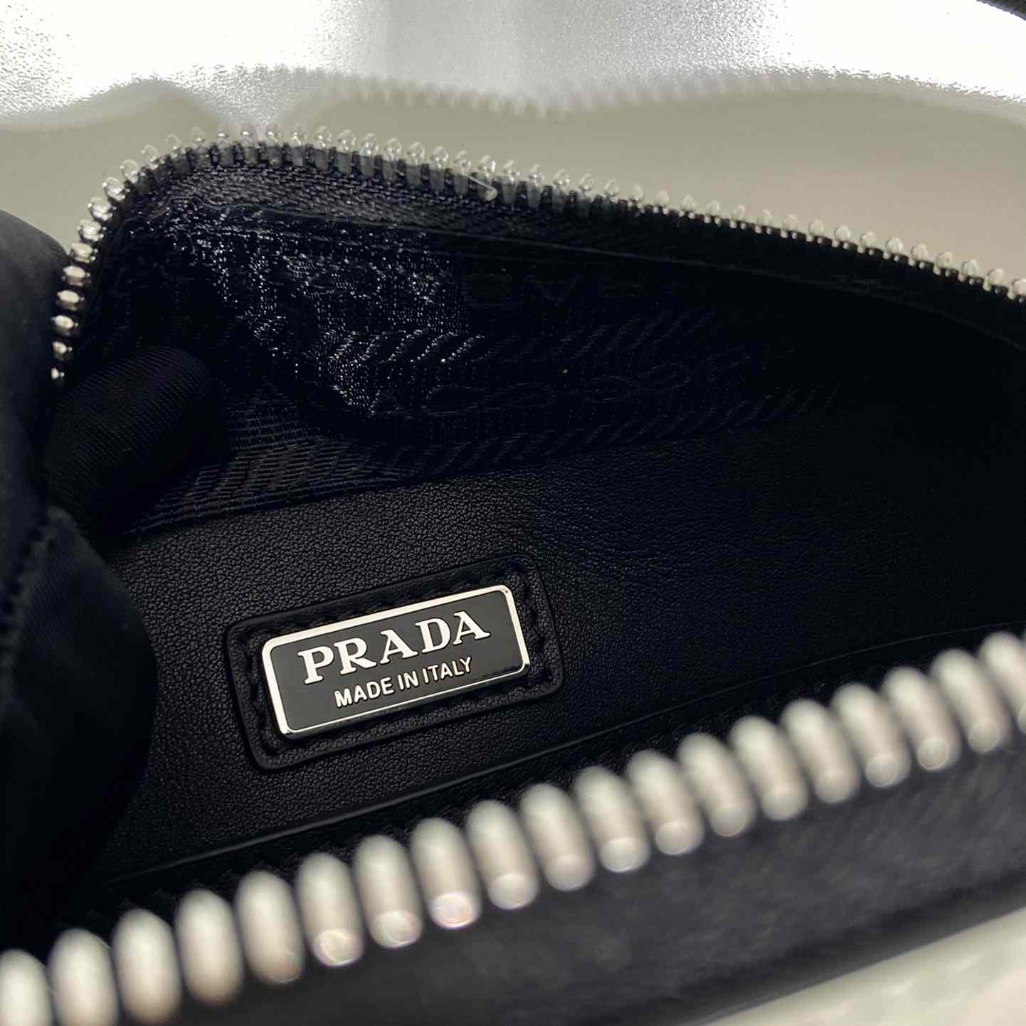 Prada Brique Brushed Leather Bag With Triangle Motif - 