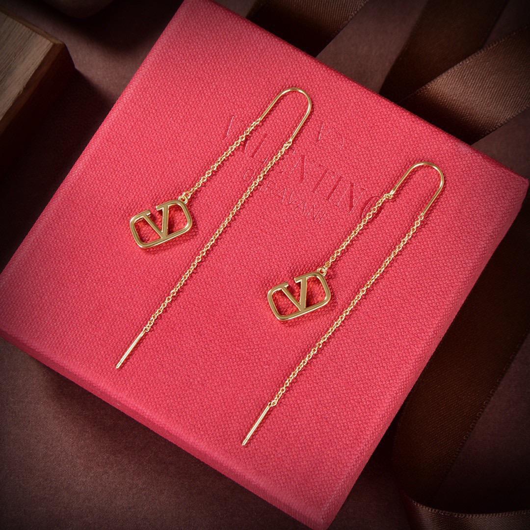 Valenti Gold Garavani VLogo Dangle Earrings - PerfectKickZ